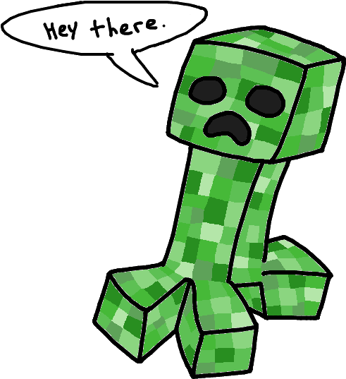 Friendly Creeper Greeting PNG Image