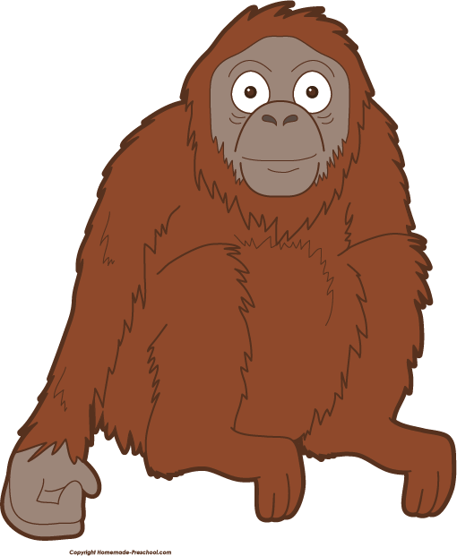 Friendly Orangutan Cartoon PNG Image