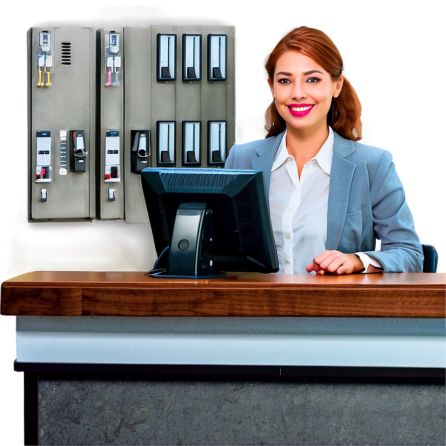 Friendly Receptionist Cartoon Png Egn87 PNG Image