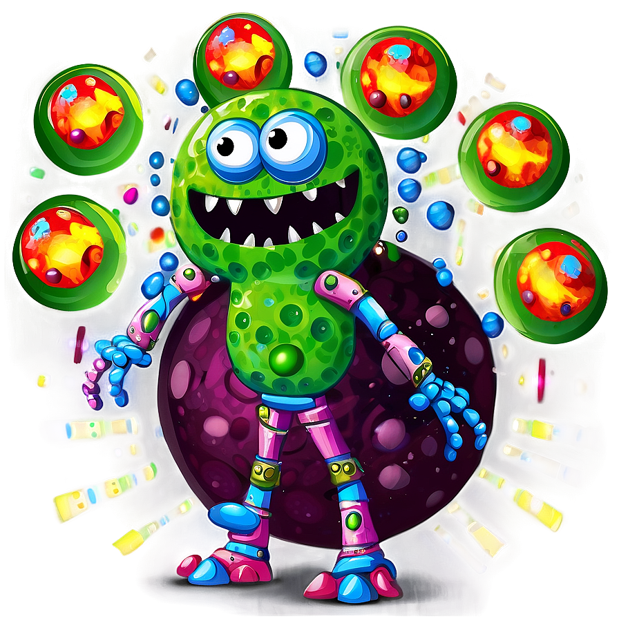 Friendly Virus Cartoon Png Cfj PNG Image