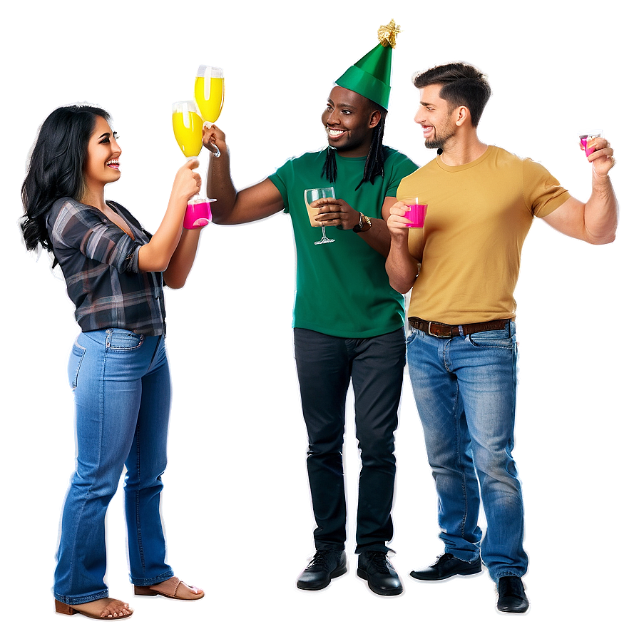 Friends At New Year Party Png Don89 PNG Image