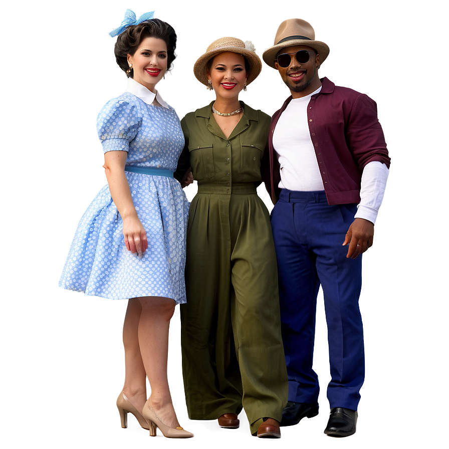 Friends In Vintage Outfits Png Rcd PNG Image