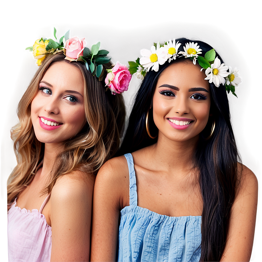 Friends With Flower Crowns Png 05212024 PNG Image