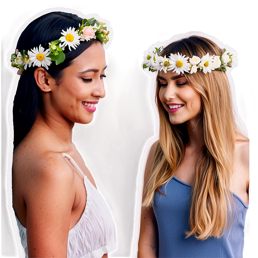 Friends With Flower Crowns Png Siy PNG Image