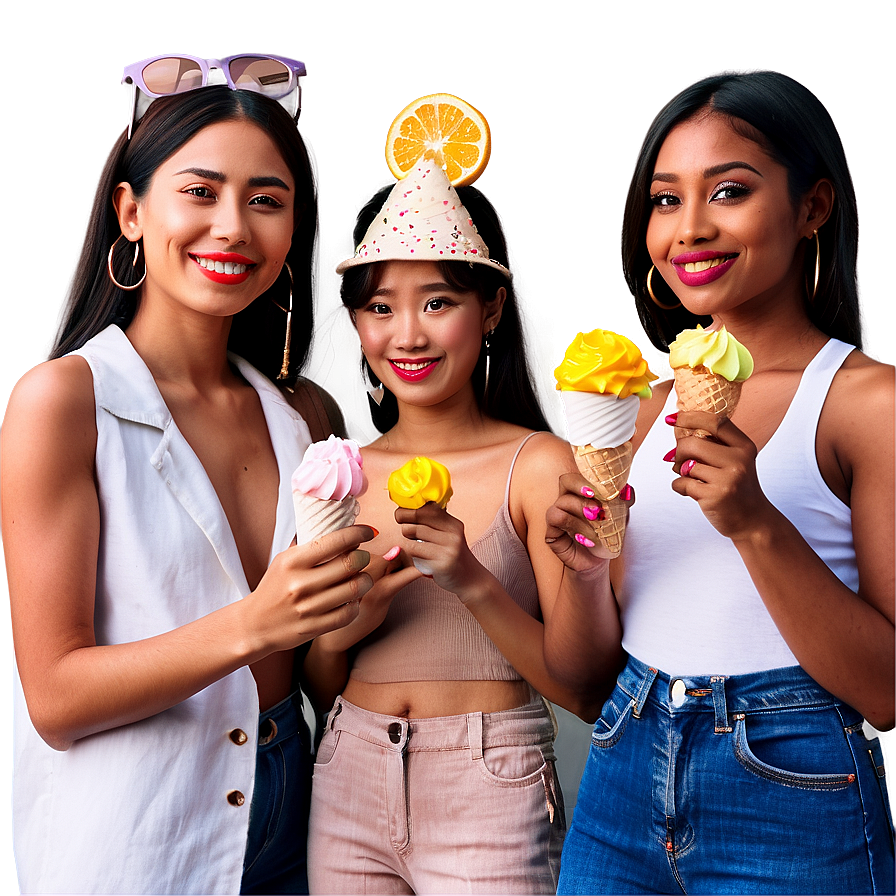 Friends With Ice Cream Png Hpp61 PNG Image