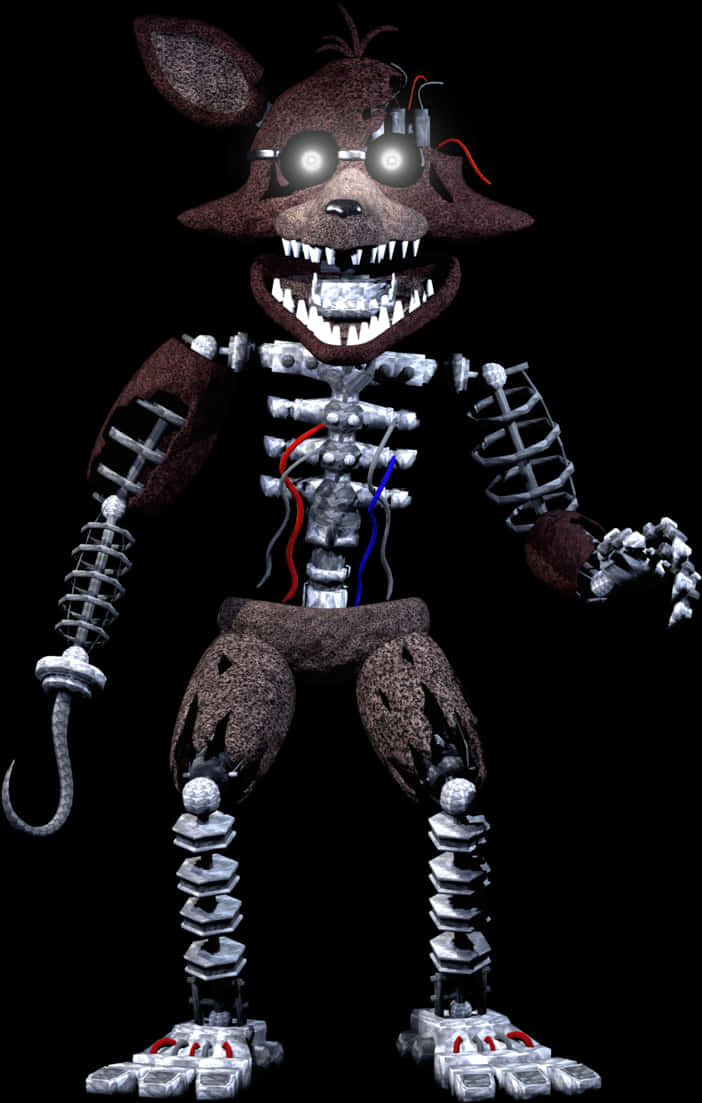 Frightening_ Animatronic_ Foxy_ Character PNG Image