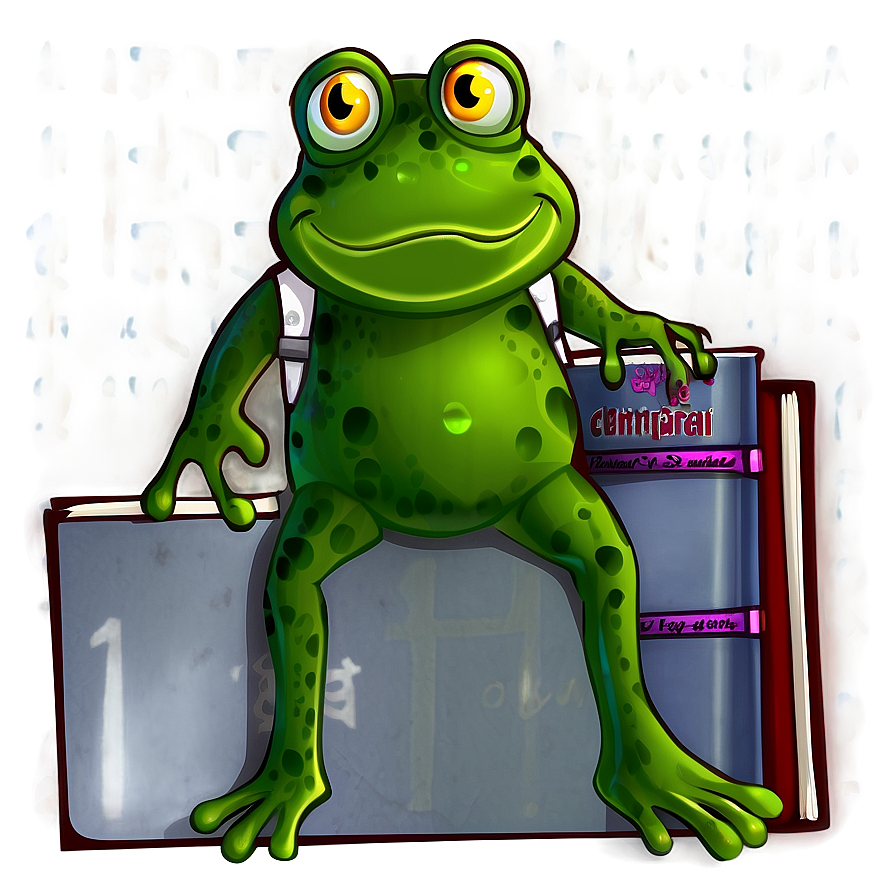 Frog At School Cartoon Png Tva PNG Image