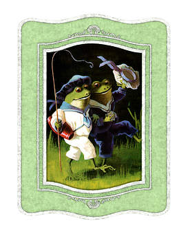 Frog Fishing Adventure PNG Image