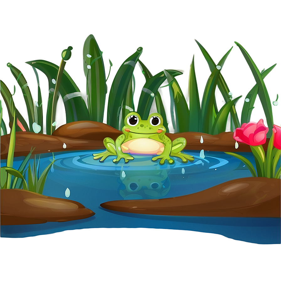 Frog In Pond Clipart Png 06262024 PNG Image