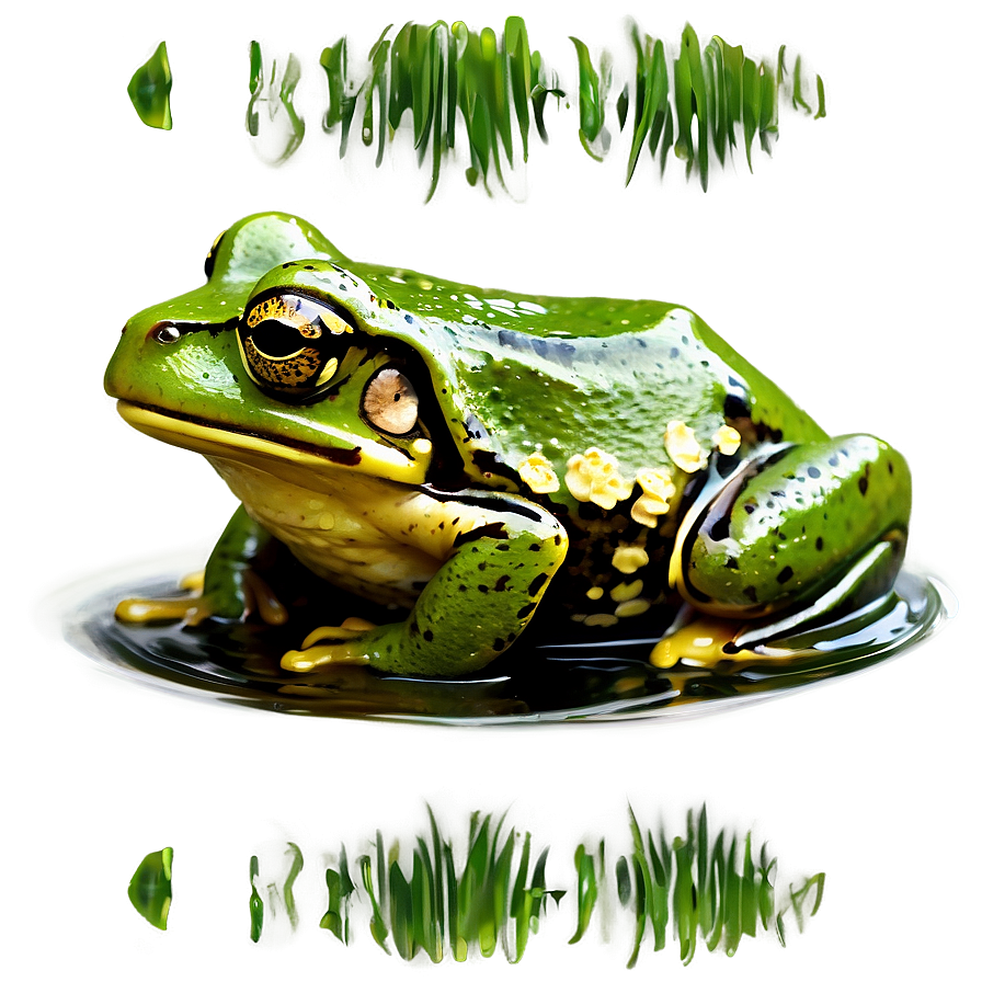 Frog In Pond Clipart Png Qxp50 PNG Image