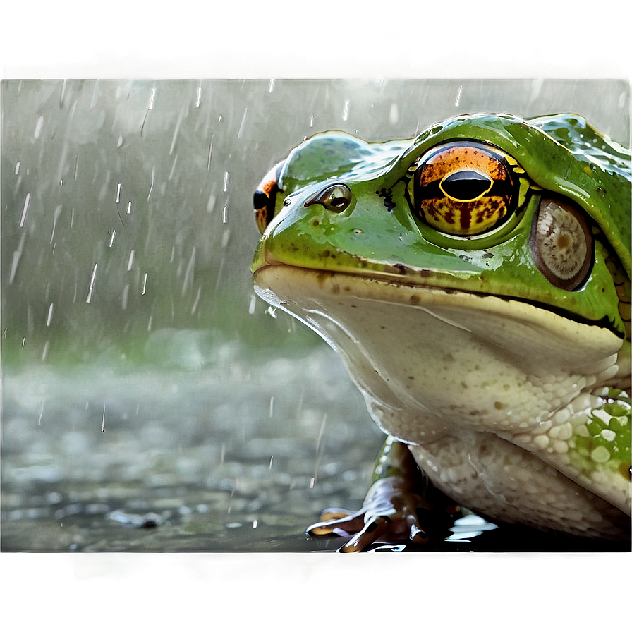 Frog In Rain Illustration Png 92 PNG Image