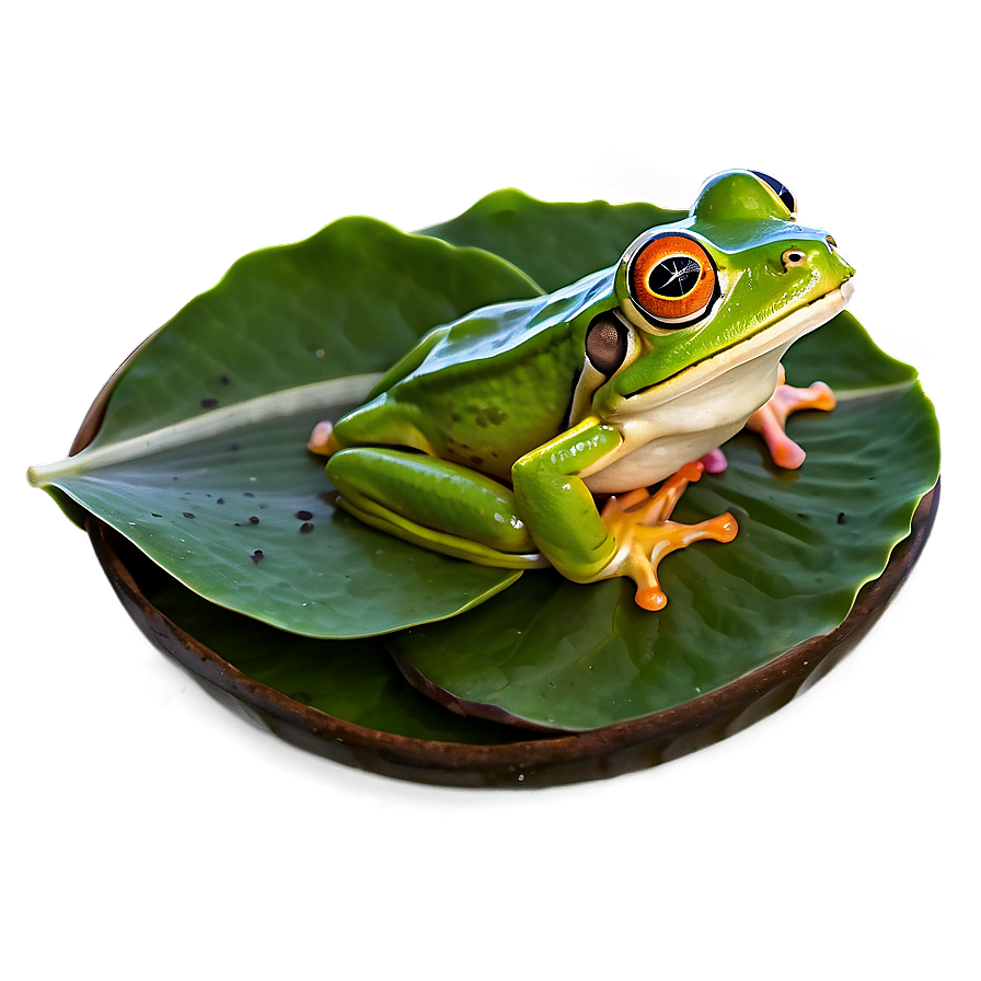 Frog On Lily Pad Png Ymh PNG Image