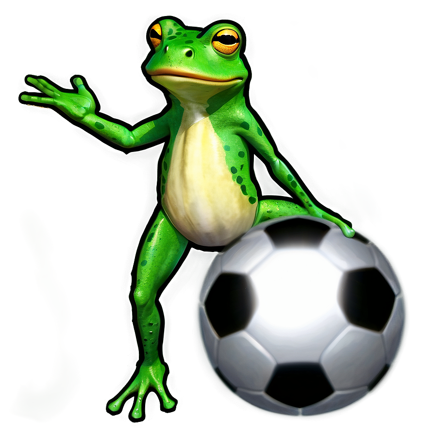 Frog Playing Soccer Cartoon Png 06272024 PNG Image