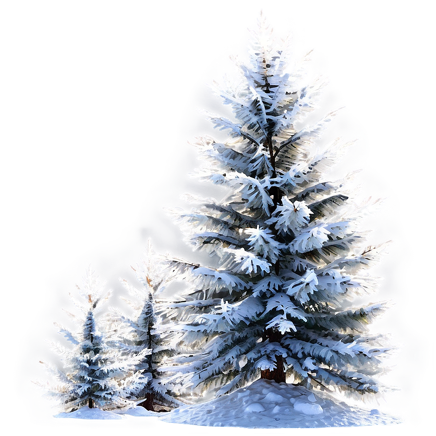 Frost Covered Winter Trees Png Khk PNG Image