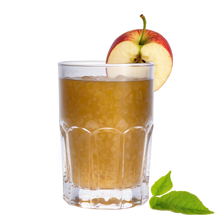 Frosted Apple Juice Glass Png 06132024 PNG Image