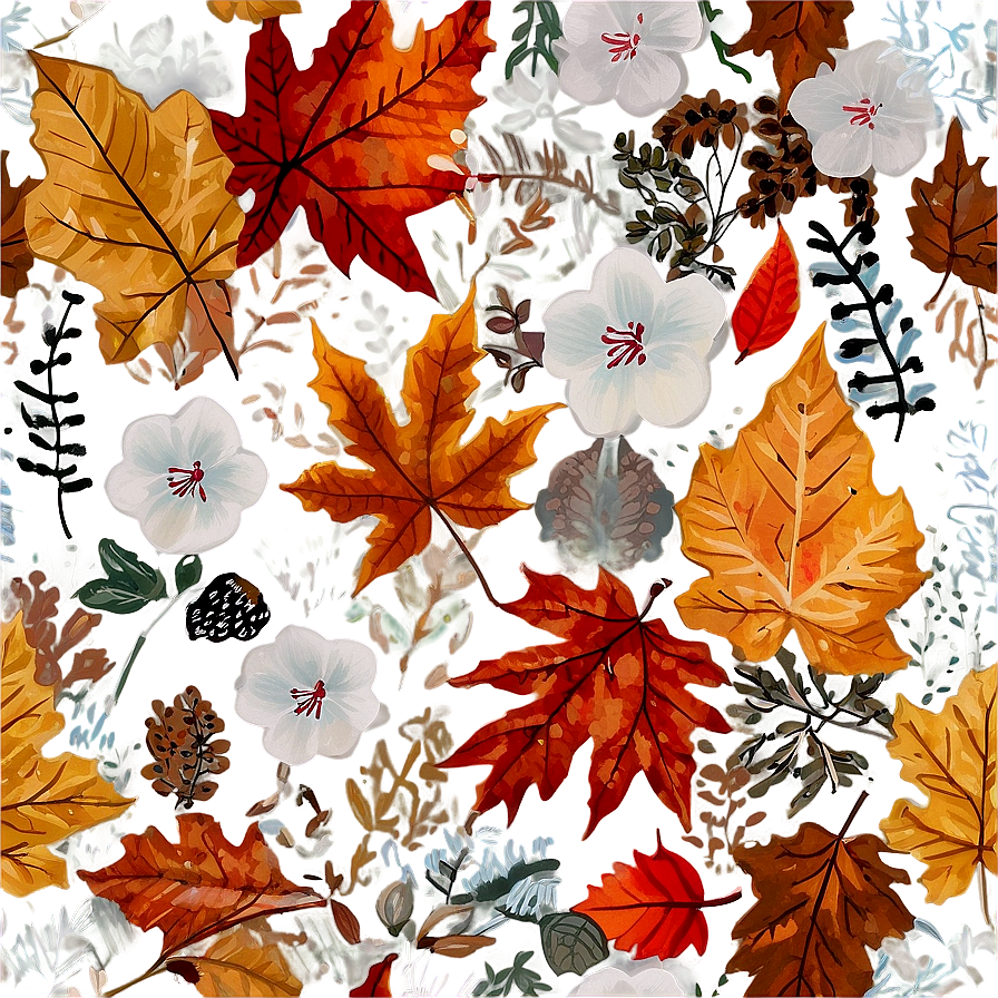 Frosted Autumn Blooms Png Mlj PNG Image