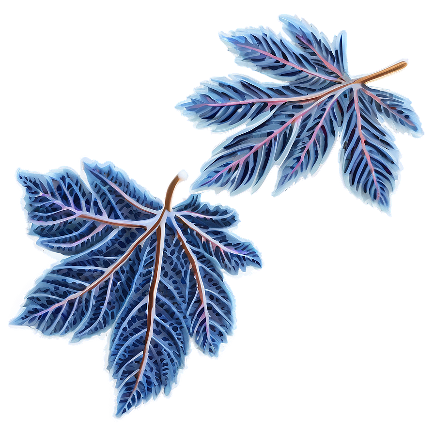 Frosted Leaves Falling Png Ruj PNG Image