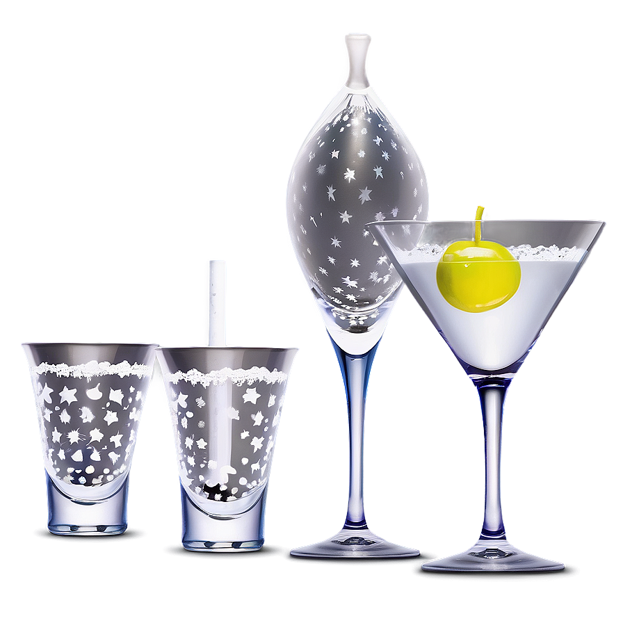 Frosted Martini Glassware Png 05242024 PNG Image