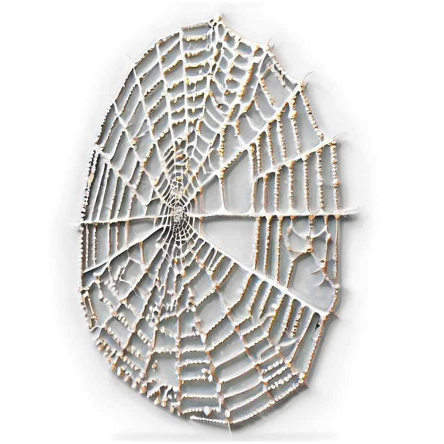 Frosted Spider Webon Dark Background PNG Image