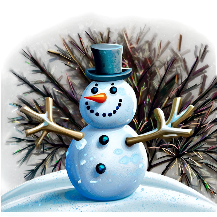 Frosty Merry Christmas Scene Png 05032024 PNG Image