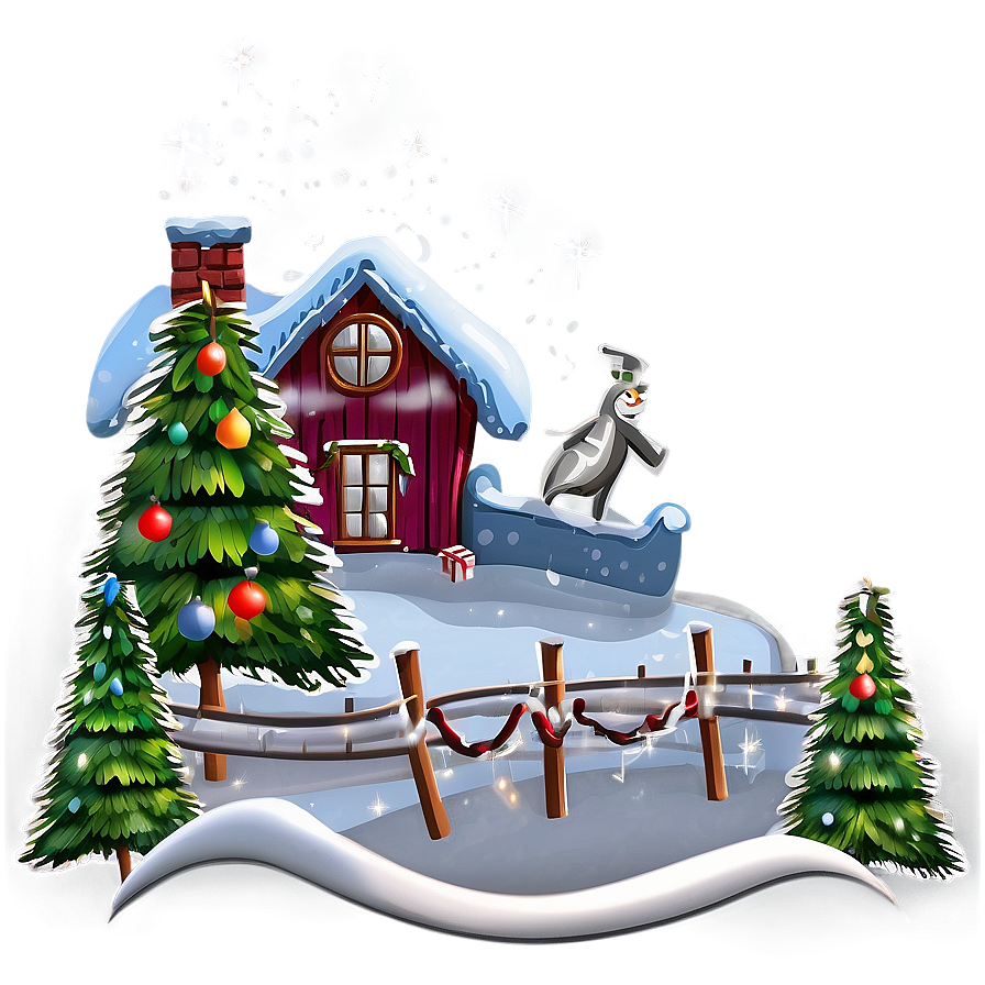 Frosty Merry Christmas Scene Png 26 PNG Image