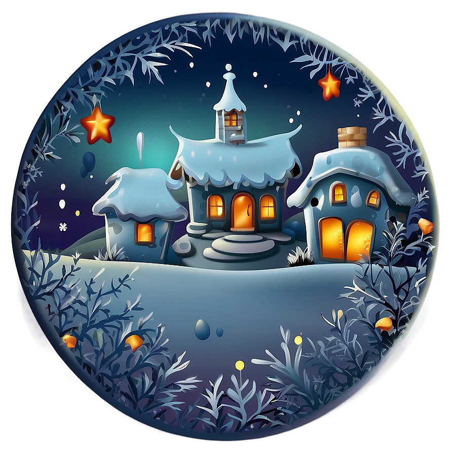 Frosty Merry Christmas Scene Png 50 PNG Image