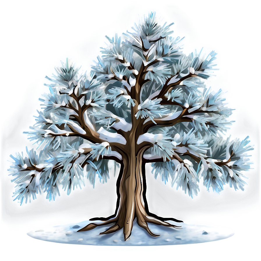 Frosty Snow Tree Png Byr23 PNG Image