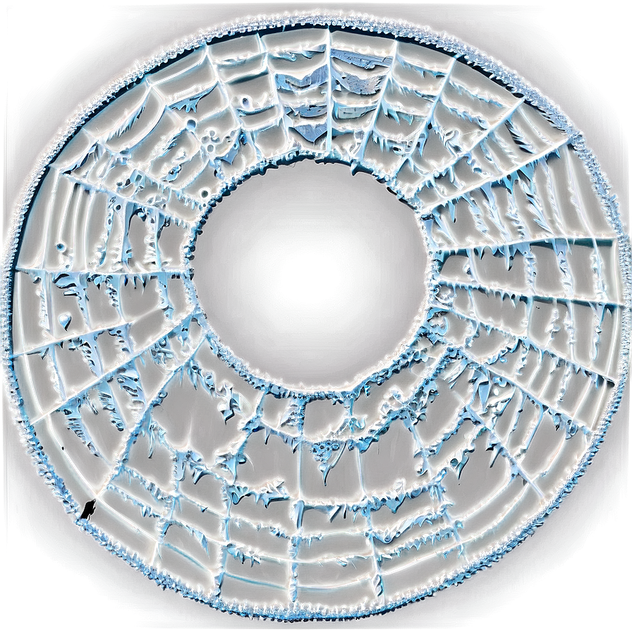 Frosty Spider Web Art PNG Image