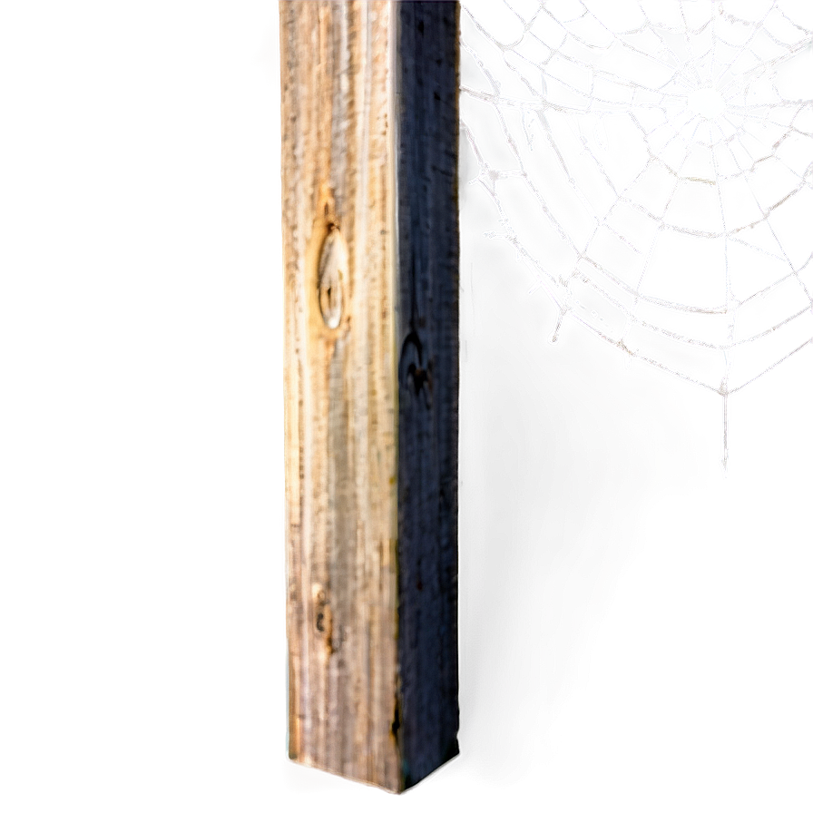 Frosty Spider Webon Wooden Edge PNG Image