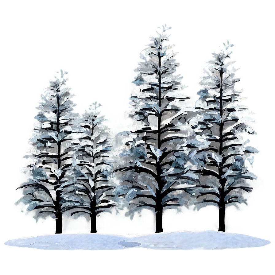 Frosty Winter Trees Landscape Png 06292024 PNG Image