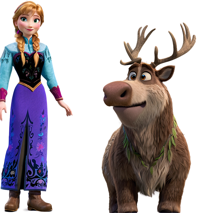 Frozen Anna And Sven Png Qhl62 PNG Image