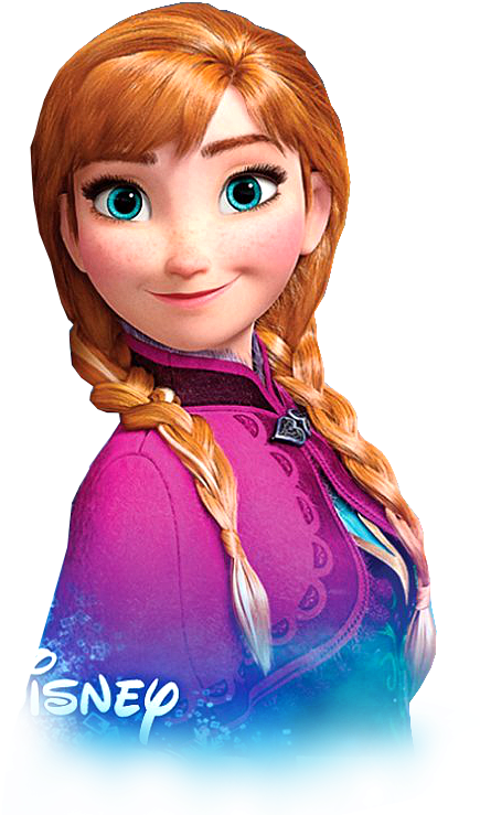 Frozen Anna Smiling Portrait PNG Image