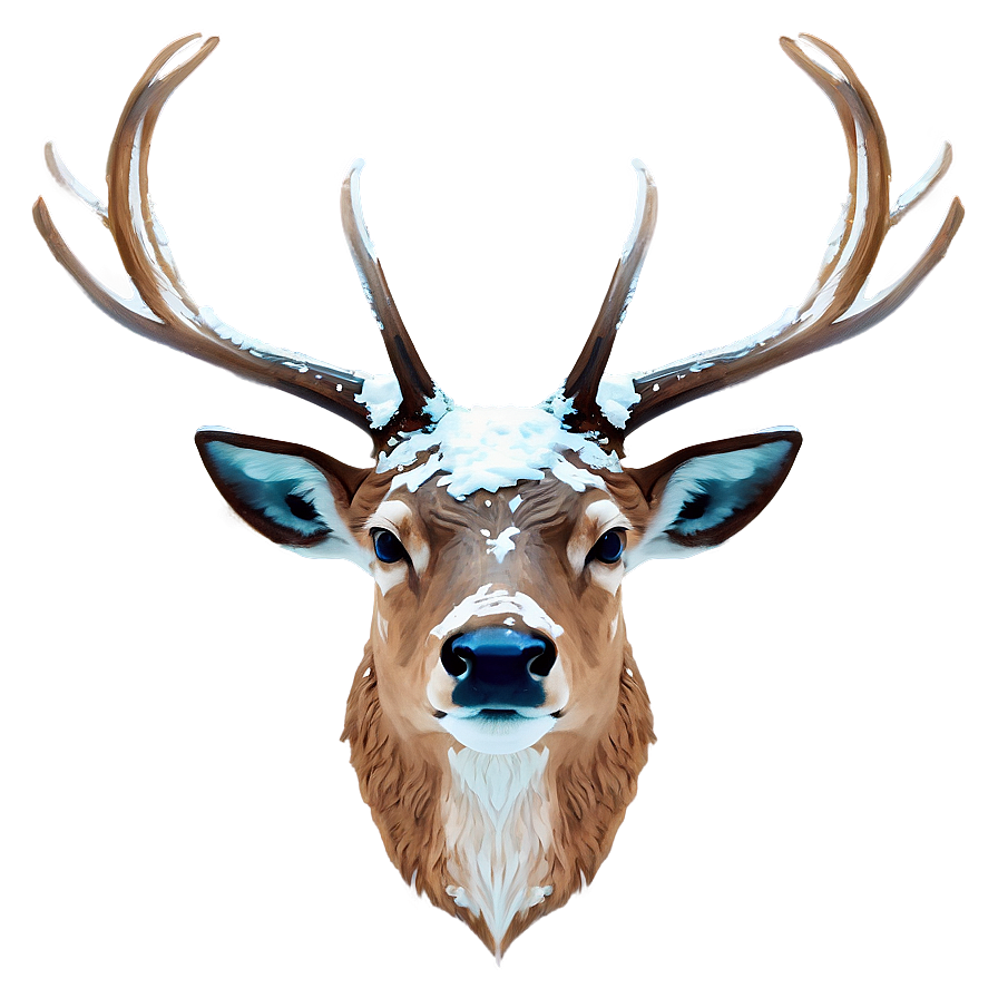 Frozen Deer Head Winter Theme Png 06212024 PNG Image