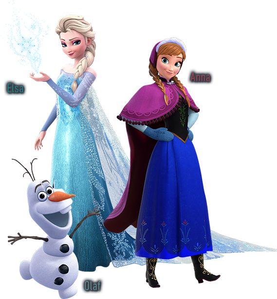 Frozen Elsa Anna Olaf Characters PNG Image