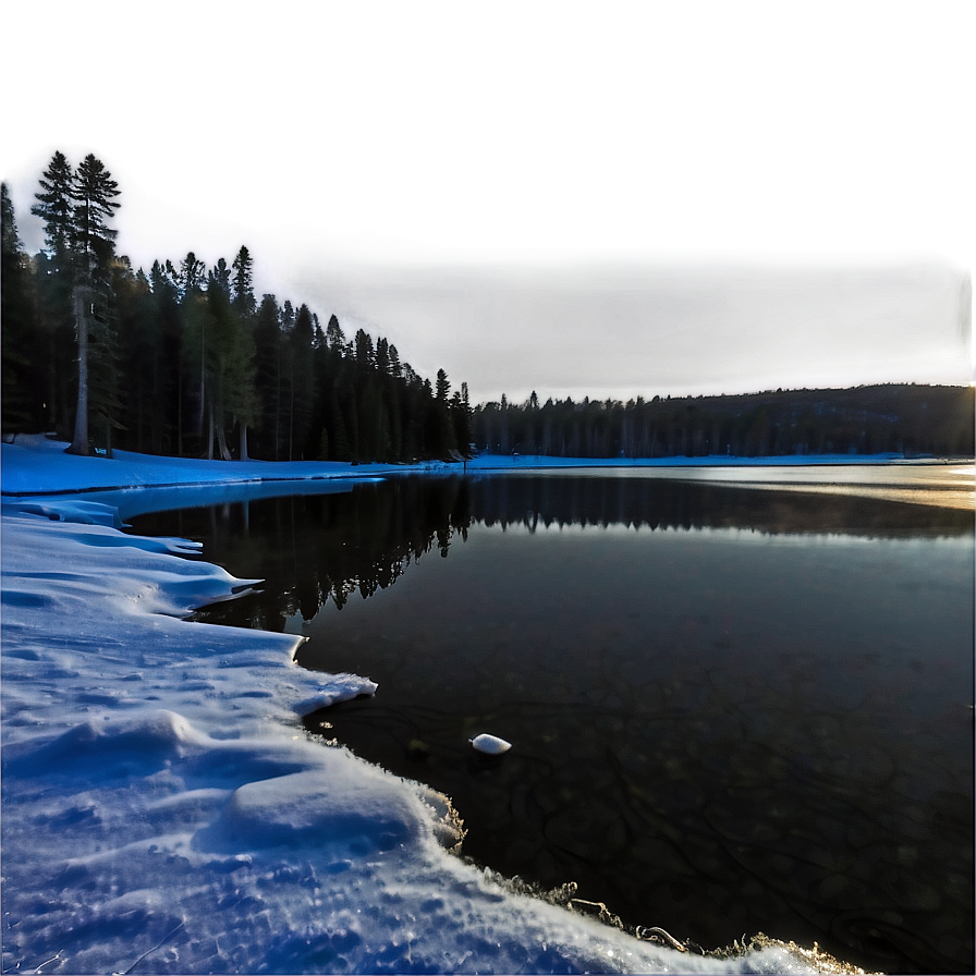 Frozen Lake In Winter Png Sen56 PNG Image