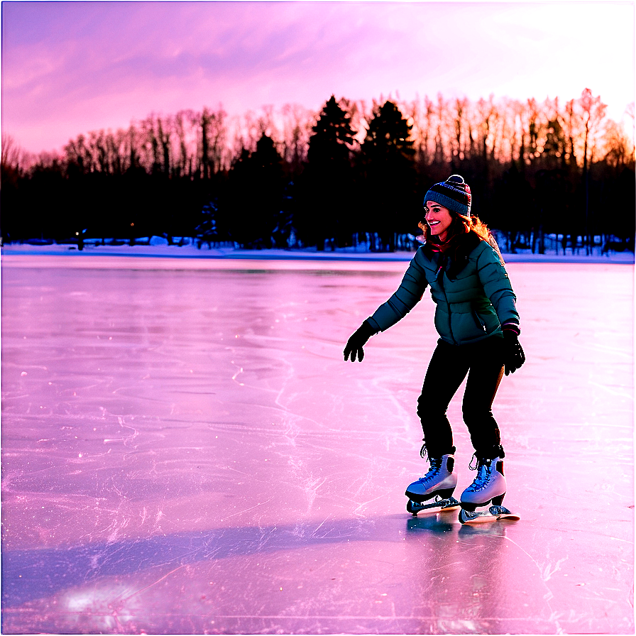 Frozen Lake Skating Png Sng16 PNG Image