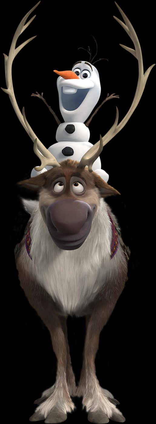 Frozen Olafon Sven Character Portrait PNG Image