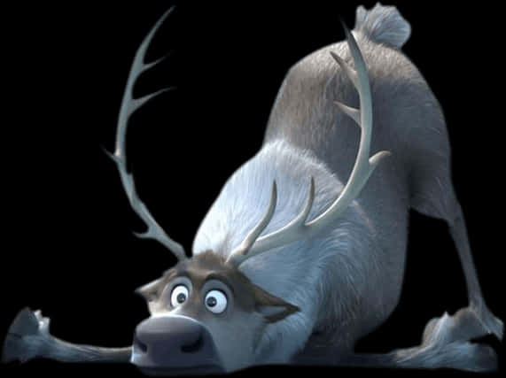 Frozen Reindeer Sven Lying Down PNG Image