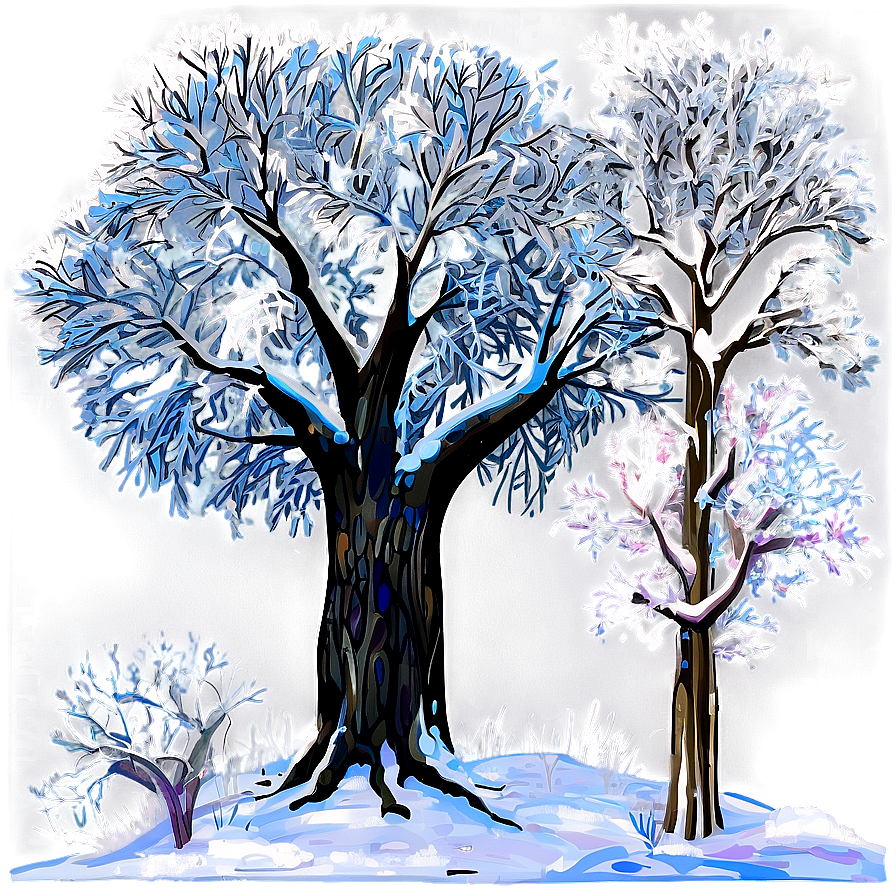 Frozen Snow Trees Png Fob PNG Image