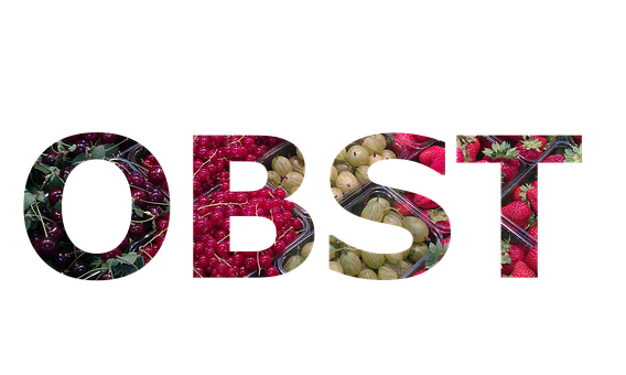 Fruit Filled Word O B S T PNG Image