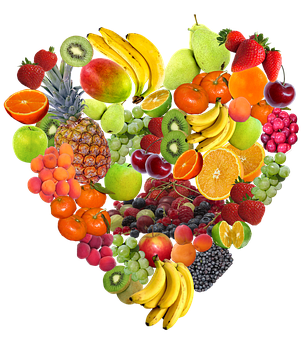 Fruit Heart Collage PNG Image