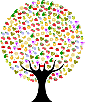 Fruit Tree Abstract Art PNG Image