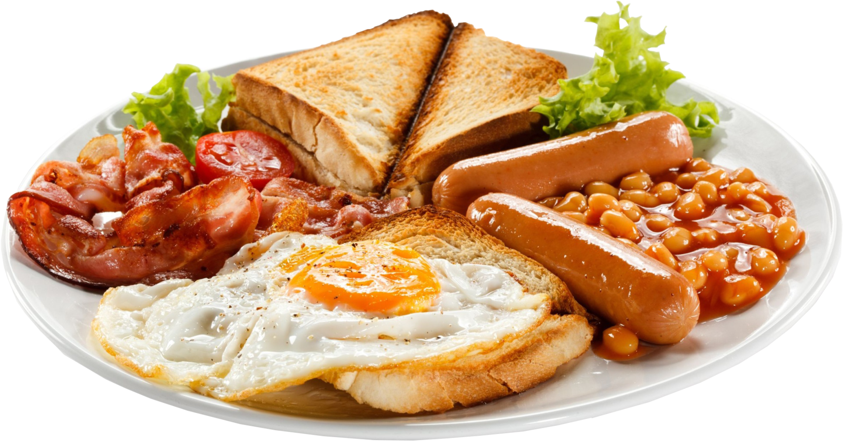 Full English Breakfast Plate PNG Image