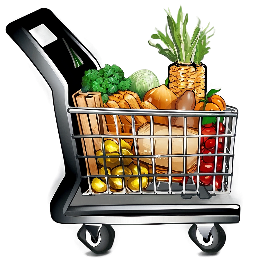 Full Grocery Cart Png Ljc57 PNG Image