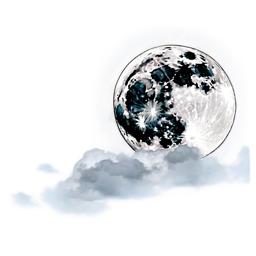 Full Moon Cloudy Night Png Tut PNG Image