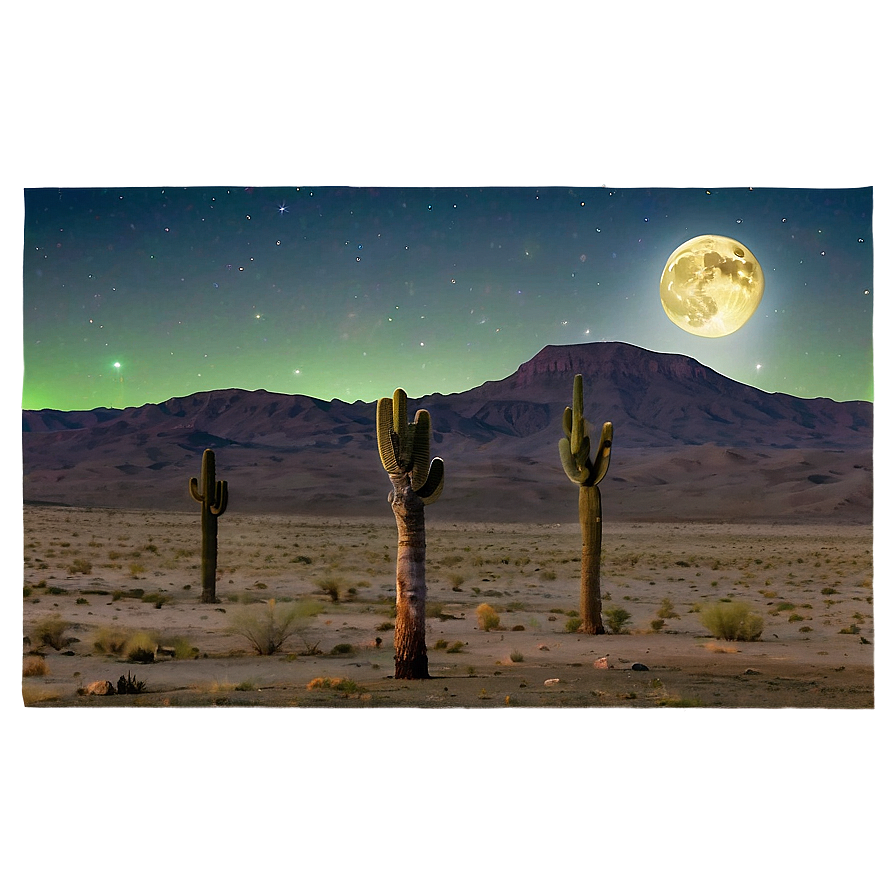 Full Moon Desert Mystery Png Rgs PNG Image