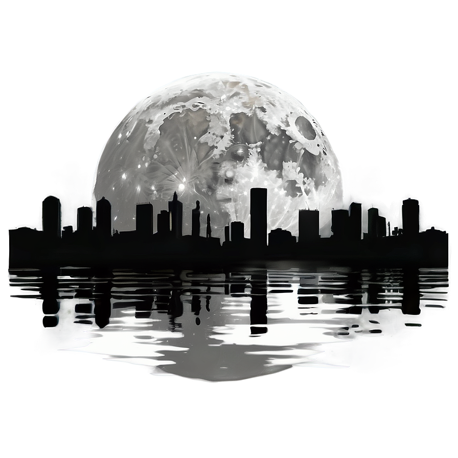 Full Moon Over Cityscape Png 05242024 PNG Image