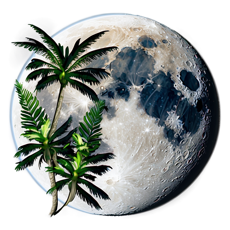 Full Moon Tropical Paradise Png 05242024 PNG Image