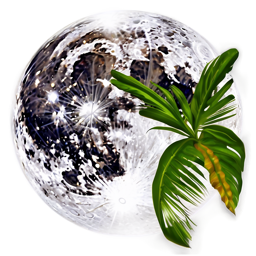 Full Moon Tropical Paradise Png Aav PNG Image