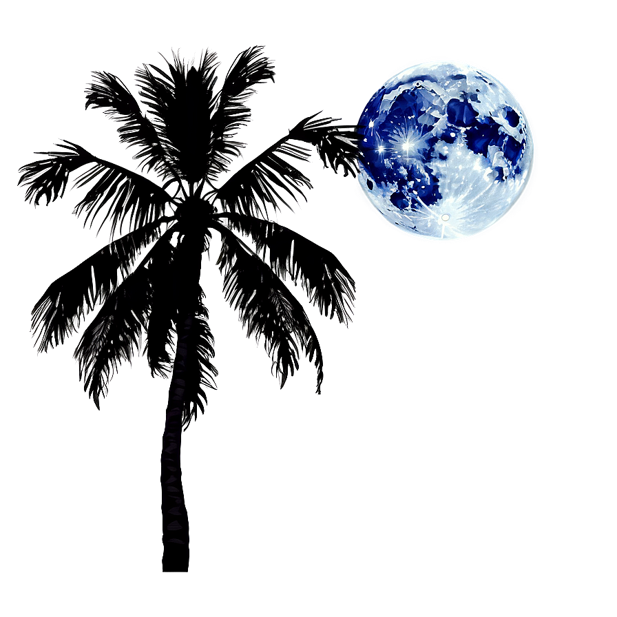 Full Moon Tropical Paradise Png Ixx99 PNG Image